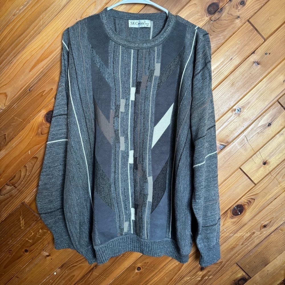 Vintage St. Croix Men's Gray Sweater Size Medium